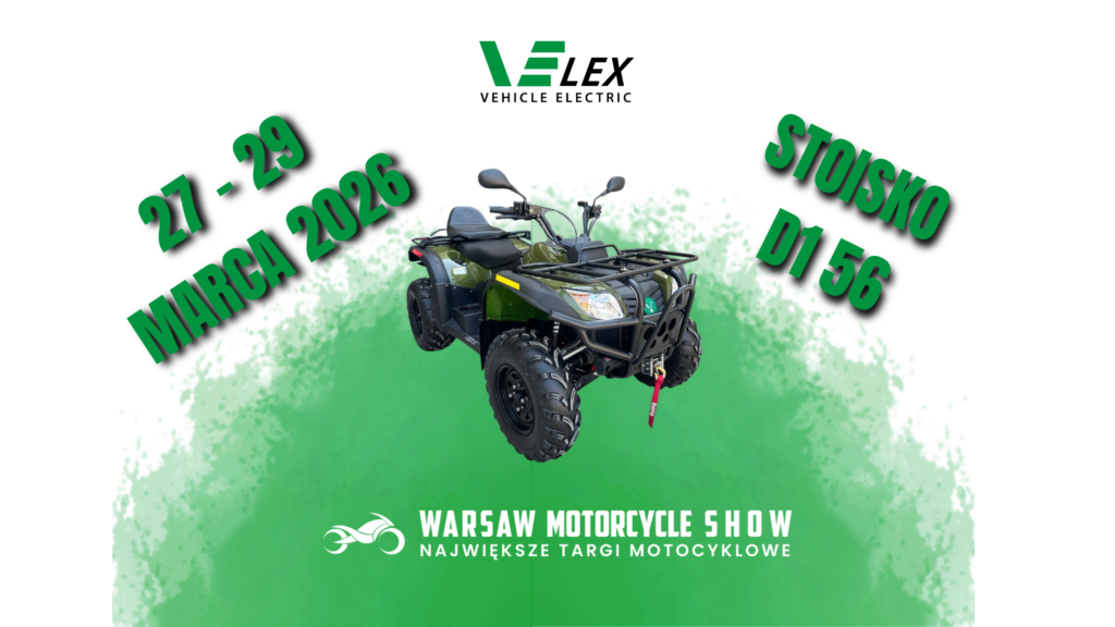 VELEX Alaska – mocny quad elektryczny prezentowany na Warsaw Motorcycle Show 2026, pojazd terenowy o nowoczesnym designie gotowy do jazdy off-road
