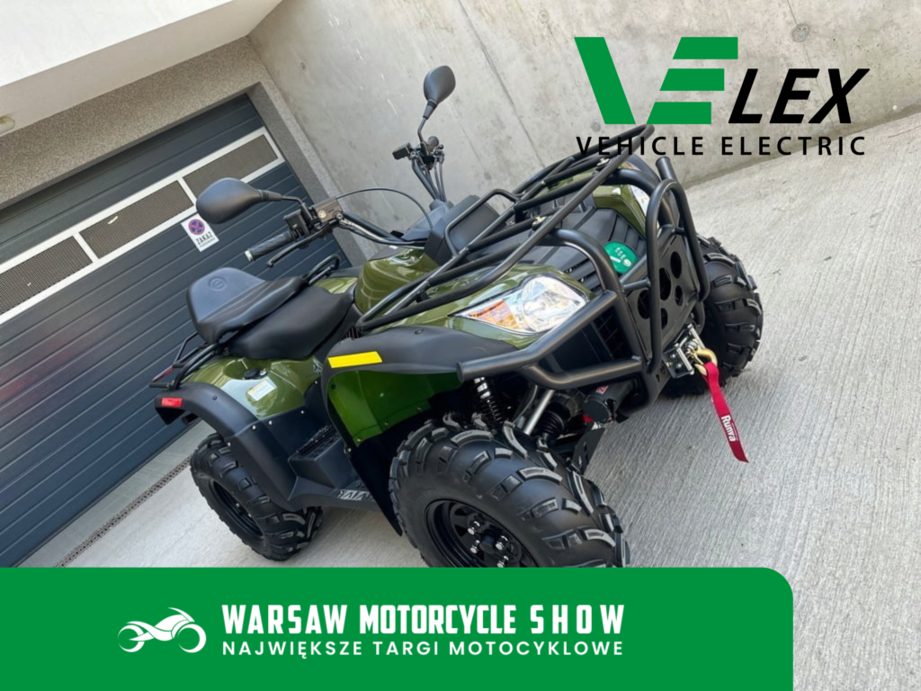 VELEX Alaska – mocny quad elektryczny prezentowany na Warsaw Motorcycle Show 2026, pojazd terenowy o nowoczesnym designie gotowy do jazdy off-road